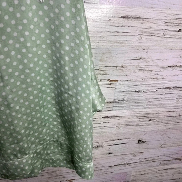 Zara green white polka dot blouse top oversized  size small - Picture 3 of 6